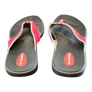 Okabashi‎ Women's Breeze Flip Flop Sandals Black red Size:Medium(6.5/7.5)